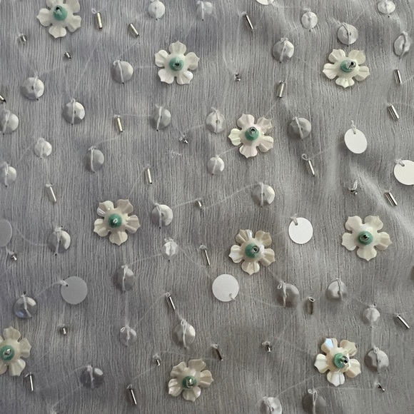 Vintage Abercrombie & Fitch Floral Sequin Sheer Racerback Tank Top - Picture 4 of 5